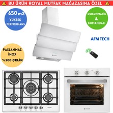 Eminçelik Gt4 Turbo Beyaz Ankastre Set (Ao 2160 Bp W60 +22 380 Inox 5 Gözlü 1'wok  +Ch 1455 Rc W60)