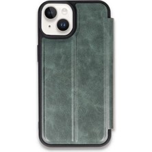 Renas Store Iphone 15 Kılıf Flip Cover - Koyu Yeşil