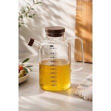 Porsima LM-0108 Verra Kapaklı Borosilikat Cam Yağlık Sirkelik Yağdanlık 1000ML