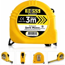 Boss BS-1020 Plastik Darbeye Dayanıklı 3X16 mm Şerit Metre Ölçüm Metresi 3 Metre