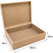 Tekir Store Ahşap Dikdörtgen Ham Mdf Boyanabilir Saklama Kutusu Çok Amaçlı Organizer