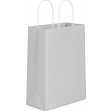 Barışkan Gümüş Yaldız Kağıt Hediye ve Alışveriş Çantası (15X8X20) 25 Adet Gümüş Yaldız Kağıt Hediye ve Alışveriş Çantası (15X8X20) 25 Adet