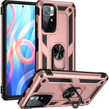 Renas Store Xiaomi Redmi Note 11T Kılıf Sofya Yüzüklü Silikon Kapak - Rose