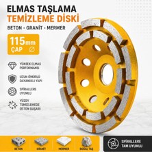 K-Pax KX000090 Elmaslı Beton Granit Mermer Taşlama Yüzey Silme Temizleme Diski 115 mm