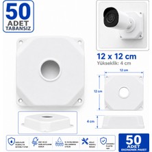 Vorex 50 Adet 12X12 cm Tabansız Kamera Buatı Beyaz Montaj Kutusu Bullet Dome Ip Uyumlu