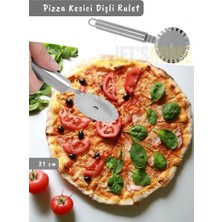 Jet's Home Pizza Kesici Paslanmaz Börek Kesici Çelik Pizza Bıçağı Tatlı Kesici Dişli Rulet Orta Boy Çap 5,3 cm