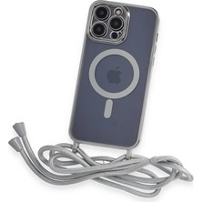 Renas Store Newface Iphone 12 Pro Max Kılıf Divo Lazer Askılı Magsafe Kapak - Gümüş