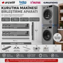 Öz Beyaz Eşya Arçelik - Altus  Kurutma Makinesi Birleştirme Aparatı (Gri Renk )