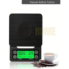 Jet's Home Dijital Tartı Göstergeli Hassas Kahve Tartısı Zamanlayıcı Yüksek Hassasiyetli LCD Aydınlatmalı