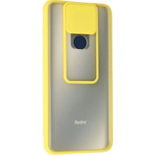 Renas Store Newface Xiaomi Redmi Note 9 Kılıf Palm Buzlu Kamera Sürgülü Silikon - Sarı