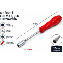 Berlinsel BS12 Lokma Uçlu Tornavida Somun Vida Sıkma Sökme Lokma Tornavida 12 mm