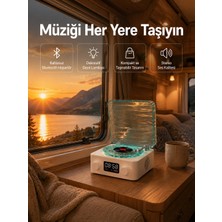 Eco Lounge Retro Tasarımlı Gece Lambalı Bluetooth Hoparlör – Saat ve Pil Göstergeli