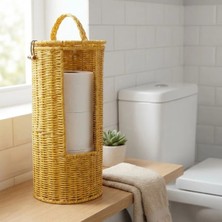 Renas Store Askılı Plastik Rattan Tuvalet Kâğıdı Standı – Hasır Görünümlü, Kapaklı, Yedekli Wc Kâğıtlık, Banyo ve Tuvalet Için Dekoratif Organizer