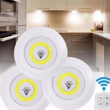 Renas Store Uzaktan Kumandalı 3 Lü Spot LED Lamba Kablosuz Pilli Işıldak