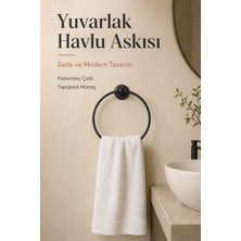 Flextail Halka Yapışkanlı Mat Siyah Yuvarlak Havluluk Banyo Askılığı Havluluğu Metal Paslanmaz Çelik