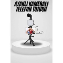 Die Grup Akıllı Telefon Vlog Kiti Tripod Mini Mikrofonlu Telefon Tutucu