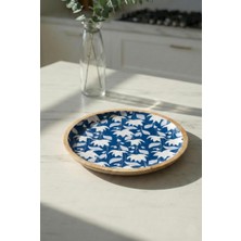 Renas Store Mango Agacı Servis Tabağı & Sunum Tabağı 25 cm Desenli