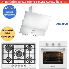 Eminçelik Gt2 Turbo Beyaz Ankastre Set (Ao 2160 Bp W60 +22 380 Inox 5 Gözlü 1'wok  +Ch 1454 Pb W60)