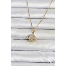 Renas Store 316L Çelik Zincir Gold Renk Gezegen Model Kadın Kolye