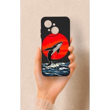 Vip Case Omix X7 Uyumlu Kırmızı Güneş Balina Desenli Silikon Kılıf