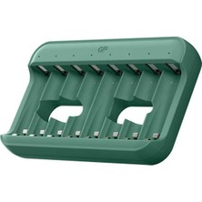Renas Store Gp Recyko E822 8’li USB Kalem Pil Şarj Cihazı - Aa ve Aaa Uyumlu Akıllı LED Göstergeli Profesyonel Şarjlı Ünitesi