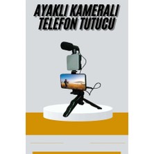 Die Grup Tripod Telefon Tutucu Kumandalı Mikrofon LED Işık Vlog Video Kayıt