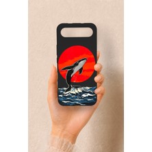 Vip Case Honor 400 Pro Uyumlu Kırmızı Güneş Balina Desenli Silikon Kılıf