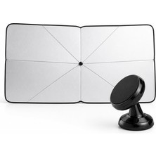 Umiya Araç Telefon Sabitleyici ve Katlanır Ön Cam Güneş Perdesi Seti Vakumlu Manyetik Oto Aksesuar