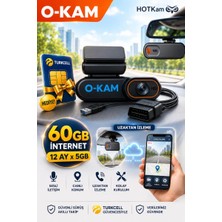 Ventus OKAM2026 Araç Içi Kamera Uzaktan Araç Kamerasını Izleme 1080P Kamera Gps +1 Yıl Turkell Internet Hotkam Türkçe Uygulama