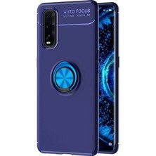 Renas Store Oppo Find X2 Kılıf Range Yüzüklü Silikon - Mavi