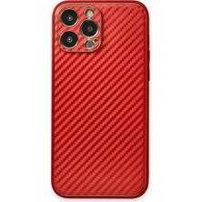 Renas Store Iphone 13 Pro Max Kılıf Coco Karbon Silikon - Kırmızı