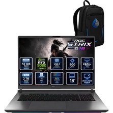 Asus Rog Strix G18 Intel Core I9-14900HX 32 GB Ddr5 2 Tb SSD Rtx 5060 8 GB 18'' Wqxga Rog Nebula IPS 240Hz Windows 11 Pro Oyuncu Dizüstü Bilgisayar G815JMR-S9035RNP11