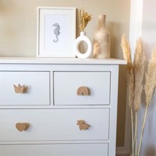 Miessa Unicorn 4 Adet Bebek Çocuk Odası Ahşap Figürlü Kulp Çekmece/dolap Kulpu, Gökkuşağı Ahşap Kulp