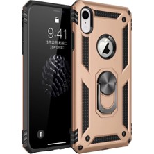 Renas Store Iphone Xr Kılıf Sofya Yüzüklü Silikon Kapak - Gold