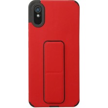 Renas Store Xiaomi Redmi 9A Kılıf Mega Standlı Silikon - Kırmızı