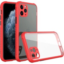 Renas Store Iphone 11 Pro Max Kılıf Miami Şeffaf Silikon - Kırmızı