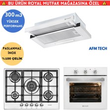 Eminçelik Gt6 Turbo Beyaz Ankastre Set ( Ao 2160 Bp W60  + 22 380 Inox  + As 1320 W60 Sürgülü Asp.)