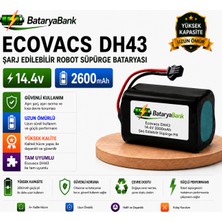 Bataryabank Ecovacs CEN360 / CEN361 / CEN546 Uyumlu Şarj Edilebilir Robot Süpürge Bataryası 14.4V 2600MAH Li-Ion