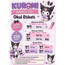 Ceres Studio Okul Etiketi Kalem Defter Isimli Etiket Isim Yazılabilen Kuromi 2 Temalı - 258 Adet Özel Yeni Tasarım