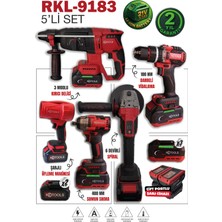 Retools RKL-9183 21V Profesyonel 5'li Set Darbesiz Hava Üflemeli Güçlü 33,6 W Akü ile