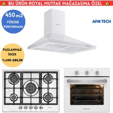 Eminçelik Gt1 Turbo Beyaz Ankastre Set ( Ao 2160 Bp W60  + 22 380 Inox  + Ch 1420 Pb W60 Piramit)