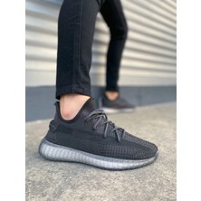 Mevese Morven Erkek , Kadın Triko Sneaker Ayakkabı – Günlük Bağcıklı Hafif Spor Modeli - Siyah