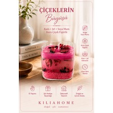 El Yapımı Kum Jel ve Soya Mum Kuru Çiçek Figürlü Dekoratif Kokulu Mum – Cam Mum 7,5 cm