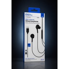 Acl K1-53 Usb-C Type-C Kablolu Kulak Içi Kulaklık Mikrofonlu Stereo 1.2m Siyah