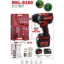 Retools Bordo 2’li Set (Bordo 800 Nm Torklu (15 Pilli) – Bordo 216 Parça Lokma Takımı)