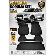 PINUKS Audi Q3 2012 Model Uyumlu 3D Araca Özel Havuzlu Paspas+Bagaj Havuzu Birebir Uyum-Hediyeli