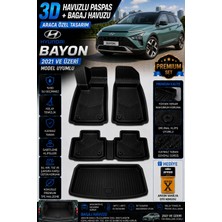 PINUKS Hyundai Bayon 2024 Model Uyumlu 3D Araca Özel Havuzlu Paspas+Bagaj Havuzu Birebir Uyum-Hediyeli