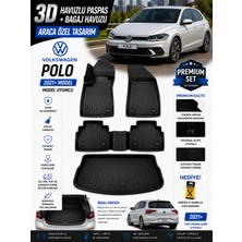 PINUKS Volkswagen Polo 2024 Model Uyumlu 3D Araca Özel Havuzlu Paspas+Bagaj Havuzu Birebir Uyum-Hediyeli