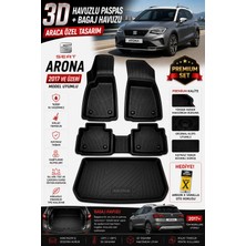 Solveks Seat Arona 2017 Model Uyumlu 3D Araca Özel Havuzlu Paspas+Bagaj Havuzu Birebir Uyum-Hediyeli