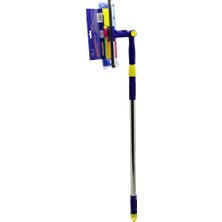 Renas Store Star Q 2 Başlı=camsil Çekpas - M.fiber Mop=24.5cm 360 Derece Başlık Camsil - Mop Uzayan Metal - Pls.sap= 85-133CM